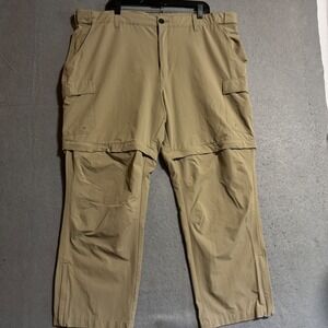 World Wide Sportsman Mens Convertible Cargo Pants Khaki Zip Off Legs Size 46x30